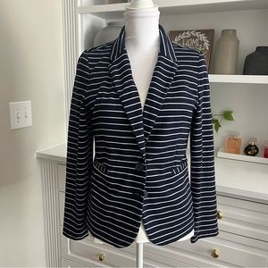 Noir Stripe Blazer Cardigan Navy & White Size M